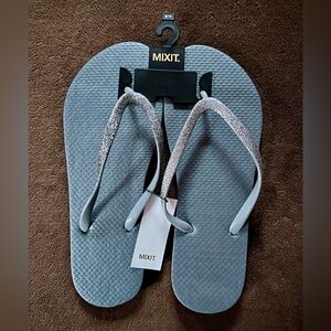 Mixit Silver and Gray Flip Flops